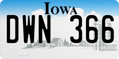 IA license plate DWN366