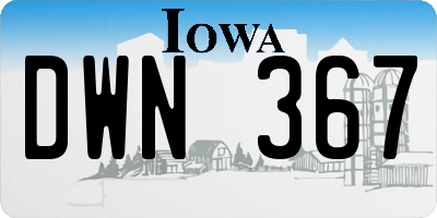 IA license plate DWN367