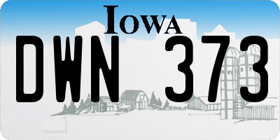 IA license plate DWN373