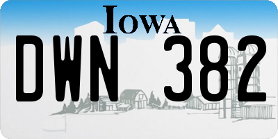 IA license plate DWN382