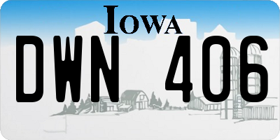 IA license plate DWN406
