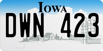 IA license plate DWN423