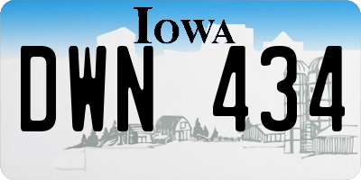 IA license plate DWN434