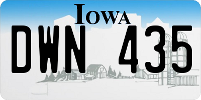 IA license plate DWN435