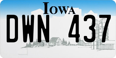 IA license plate DWN437