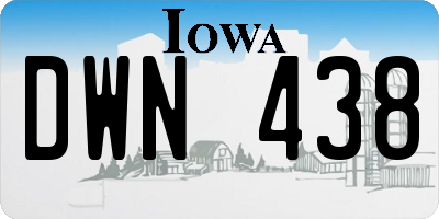 IA license plate DWN438
