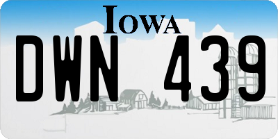 IA license plate DWN439