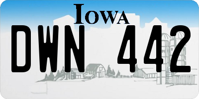 IA license plate DWN442
