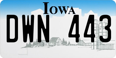 IA license plate DWN443