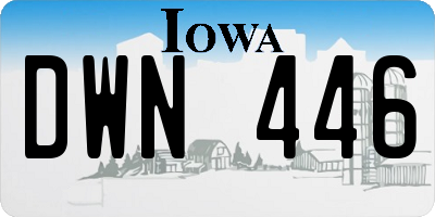IA license plate DWN446