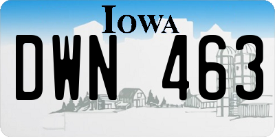 IA license plate DWN463
