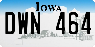 IA license plate DWN464