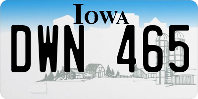 IA license plate DWN465