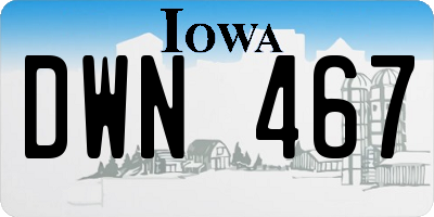 IA license plate DWN467