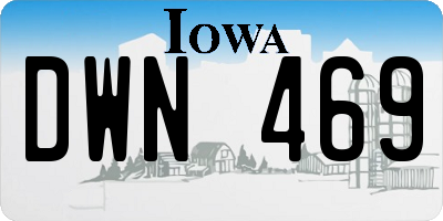 IA license plate DWN469