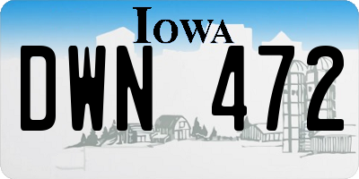 IA license plate DWN472