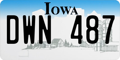 IA license plate DWN487