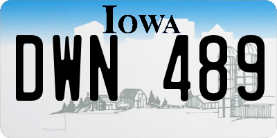 IA license plate DWN489