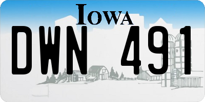 IA license plate DWN491
