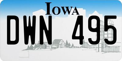 IA license plate DWN495