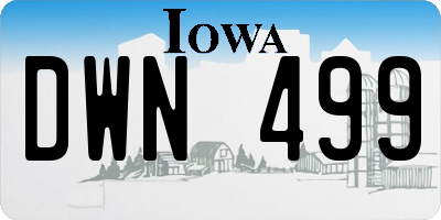 IA license plate DWN499