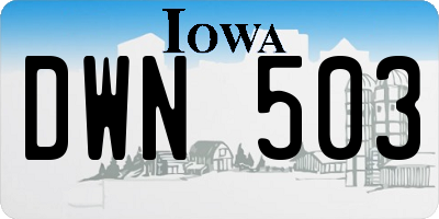 IA license plate DWN503