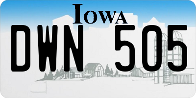 IA license plate DWN505