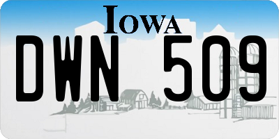 IA license plate DWN509