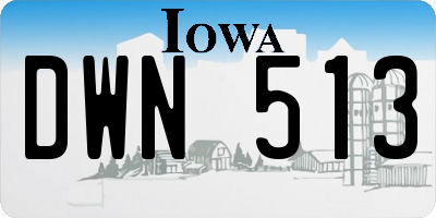 IA license plate DWN513