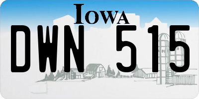 IA license plate DWN515