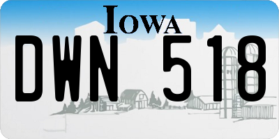 IA license plate DWN518