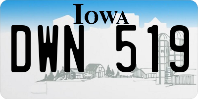 IA license plate DWN519
