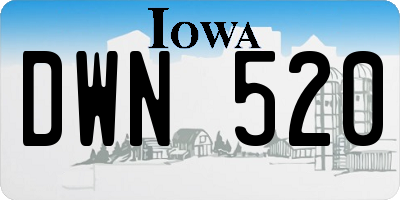 IA license plate DWN520