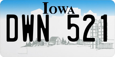 IA license plate DWN521