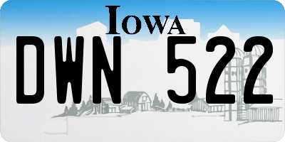 IA license plate DWN522