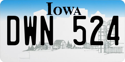 IA license plate DWN524