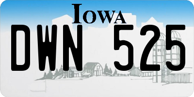 IA license plate DWN525