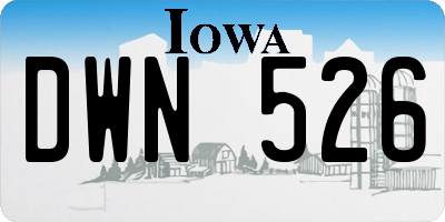 IA license plate DWN526