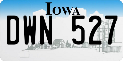 IA license plate DWN527