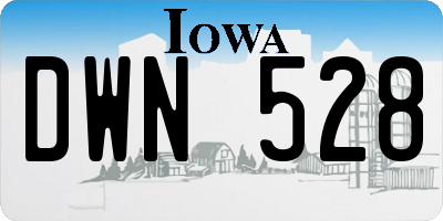 IA license plate DWN528