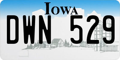 IA license plate DWN529