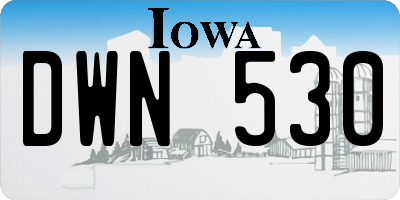 IA license plate DWN530