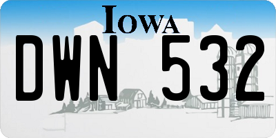 IA license plate DWN532
