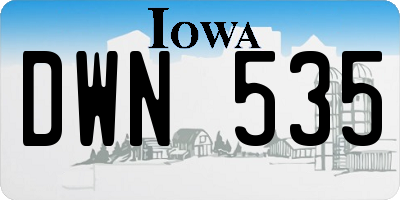 IA license plate DWN535