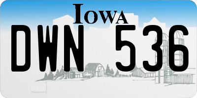 IA license plate DWN536