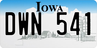 IA license plate DWN541