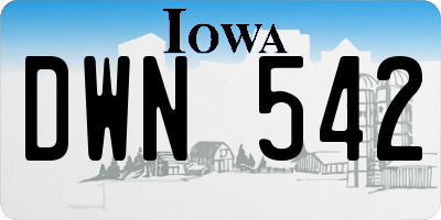 IA license plate DWN542