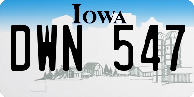 IA license plate DWN547