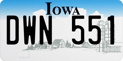 IA license plate DWN551