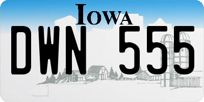 IA license plate DWN555